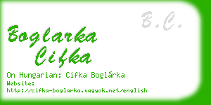boglarka cifka business card