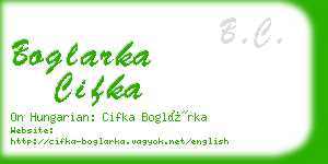 boglarka cifka business card